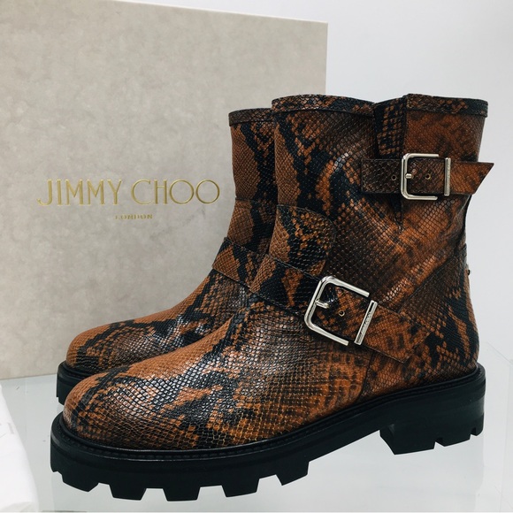 Jimmy Choo Youth II Snake Printed Leather Women’s Boots - Picture 7 of 16